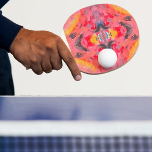 Abstract Pink Kaleidoscope   Ping Pong Paddle