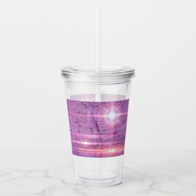 Abstract Pink Light Flares Acrylic Tumbler (Front)
