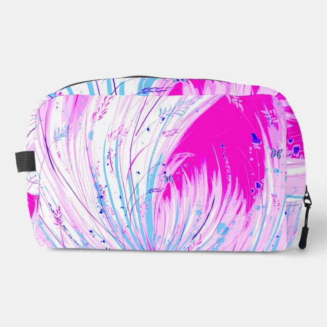 Abstract pink magenta Enchanted Garden Dopp Kit (Front)