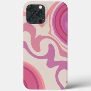 Abstract Pink Modern Swirls Fun in iPhone 13 Pro Max Case