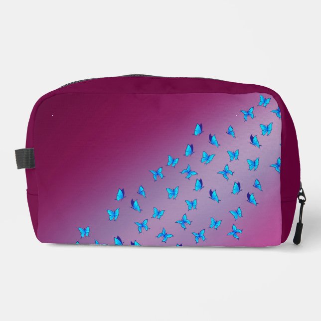 Abstract Pink Moonbeams and Butterflies  Dopp Kit (Front)