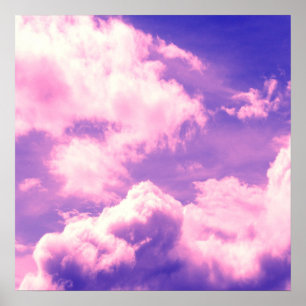 Abstract Pink Nebula Clouds Pattern Poster