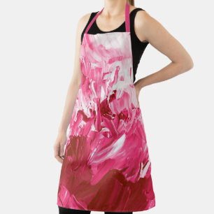 Abstract Pink Paint Waves Apron