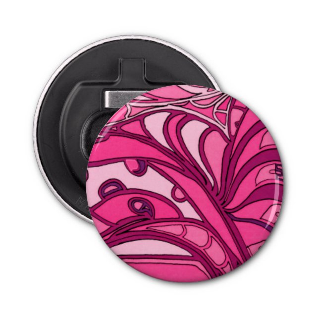 Abstract Pink Panel Painting Bottle Opener (Front)