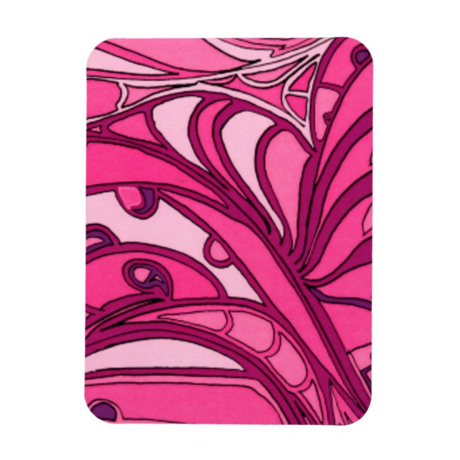 Abstract Pink Panel Painting Magnet (Vertical)
