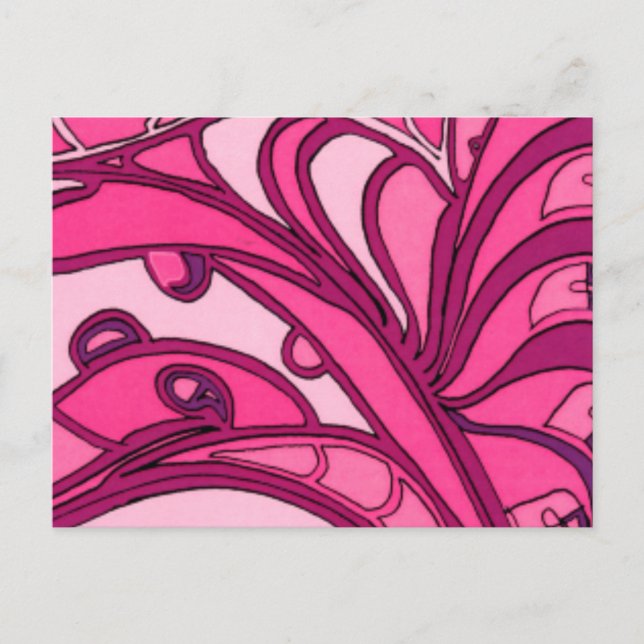 Abstract Pink Panel Painting Postcard (Front)