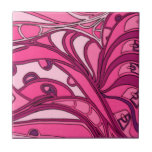 Abstract Pink Panel Painting Tile<br><div class="desc">A Daliesque print,  this abstract pink painting by Tina Kafantaris features twisted,  melted lines segmented into three panels. A vibrant surrealist print that would look great on a number of products. Get yours today!</div>
