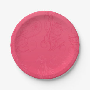 Abstract Pink Paper Plates