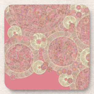 abstract pink pattern floral colour personalise ar coaster