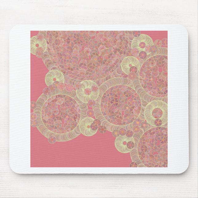 abstract pink pattern floral colour personalise ar mouse pad (Front)