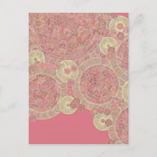 abstract pink pattern floral colour personalise ar postcard