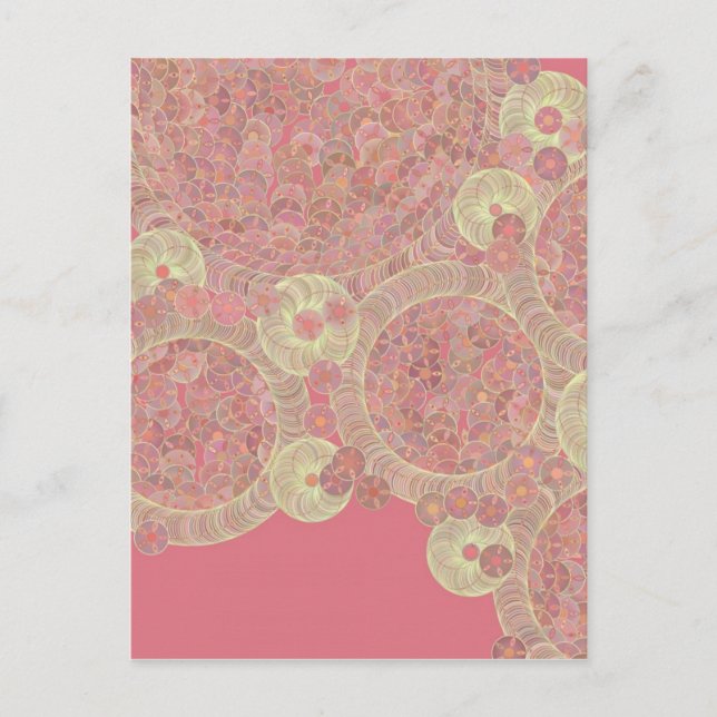abstract pink pattern floral colour personalise ar postcard (Front)