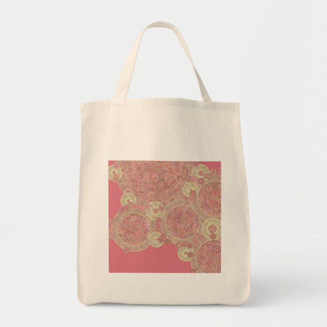 abstract pink pattern floral colour personalise ar tote bag (Front)