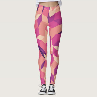 Abstract Pink Pattern Leggings