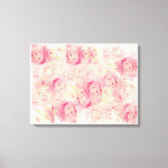 Abstract Pink Peonies Stretched Canvas Art (Front)