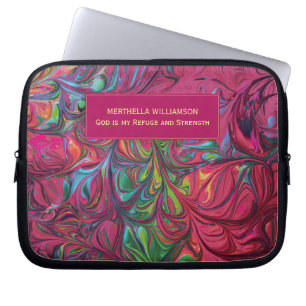 Abstract PINK Personalised Christian Scripture Laptop Sleeve