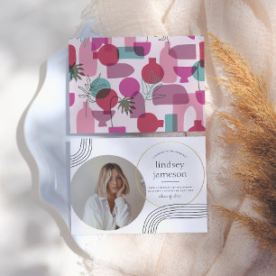 Abstract   Pink Photo Graduation Announcement