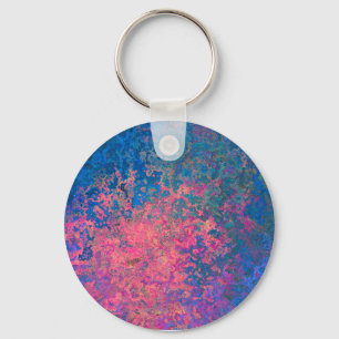 Abstract, Pink, Purple & Blue, Alcohol Ink Key Ring