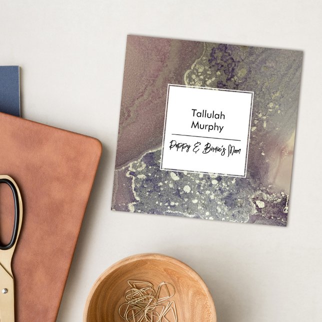 Abstract Pink Purple Silver Liquid Art Mum Card (Creator Uploaded)