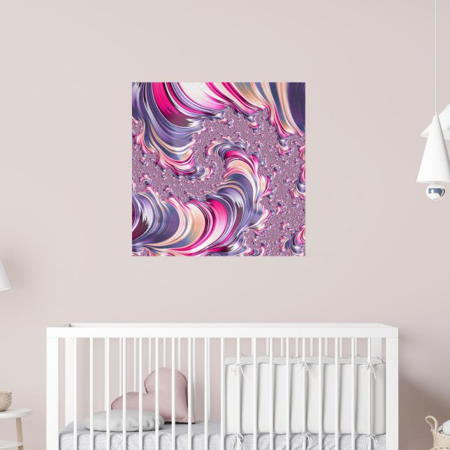 Abstract Pink Purple Spiral Fractal Poster (Nursery 2)