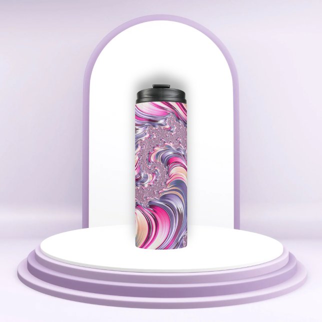 Abstract Pink Purple Spiral Fractal Thermal Tumbler (Creator Uploaded)