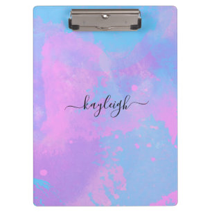 Abstract Pink Purple Turquoise Clipboard