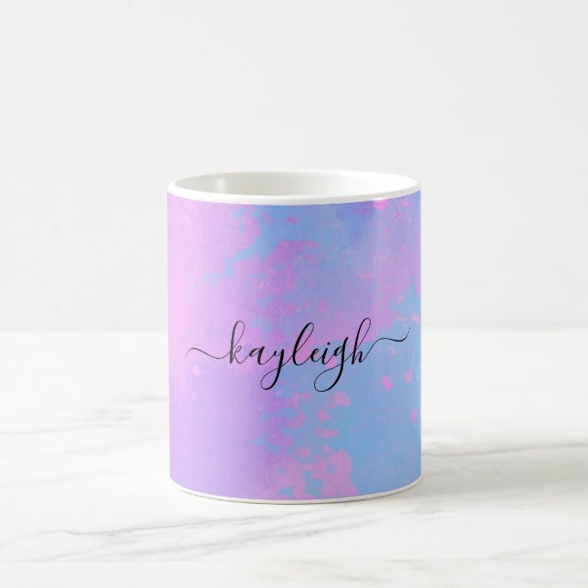 Abstract Pink Purple Turquoise Coffee Mug (Center)
