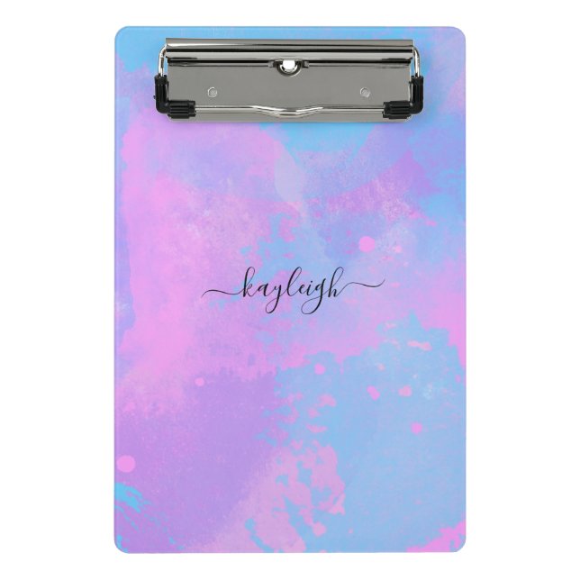 Abstract Pink Purple Turquoise Mini Clipboard (Front)
