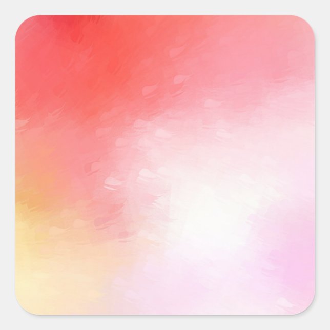 Abstract Pink Red Orange Yellow Blank Template Square Sticker (Front)