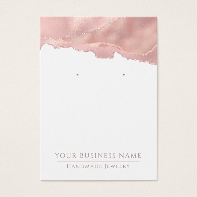 Abstract Pink Rose Gold Earring Display Cards (Front)