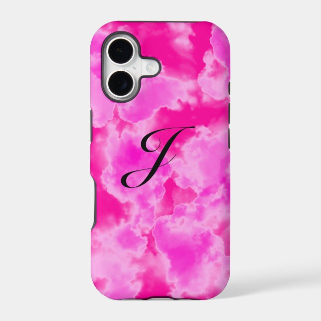 Abstract Pink Sky Pattern Monogram iPhone Case (Back)
