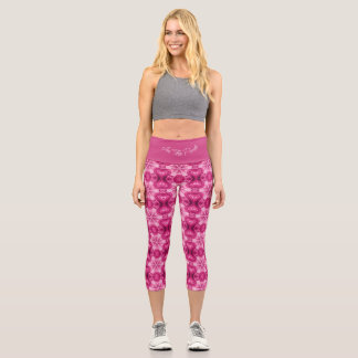 Abstract Pink Star Women's Tank Top Capri Leggings
