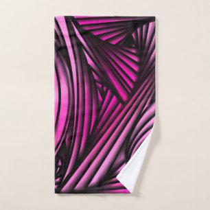 Abstract pink swirled bath towel set