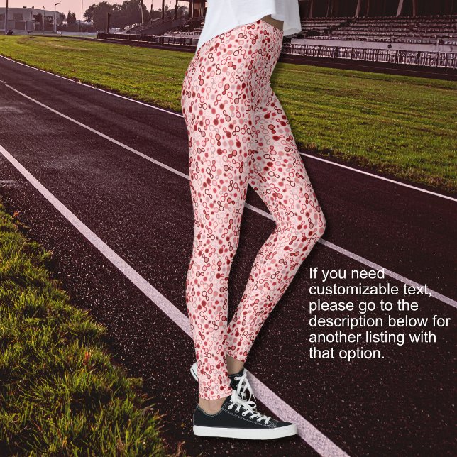 Abstract Pink to Red Loops - No Text Option Leggings (Abstract Pink to Red Loops - No Text Option Leggings)