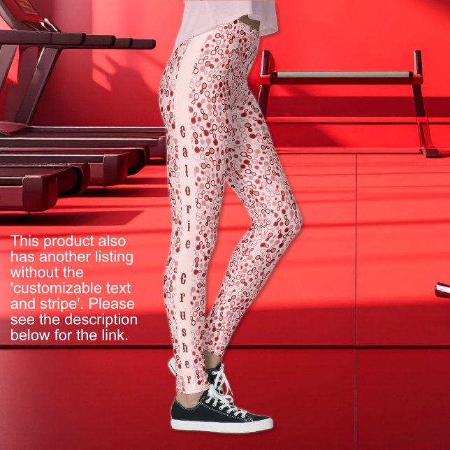 Abstract Pink to Red Loops WITH text option Leggings (Abstract Pink to Red Loops WITH text option Leggings)