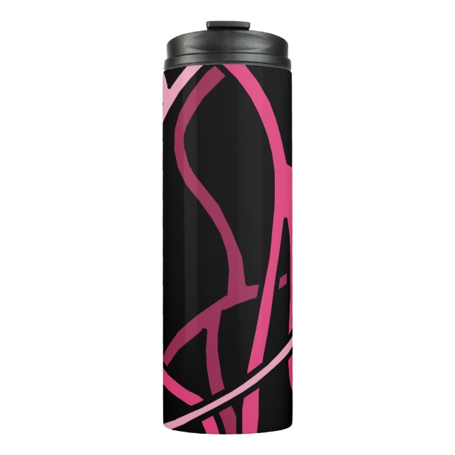 Abstract Pink Vines Thermal Tumbler (Front)