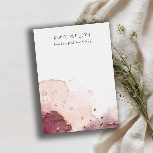 Abstract Pink Watercolor Blank Jewellery Display Business Card