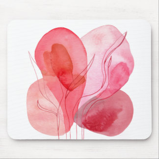 Abstract pink watercolor composition mouse pad