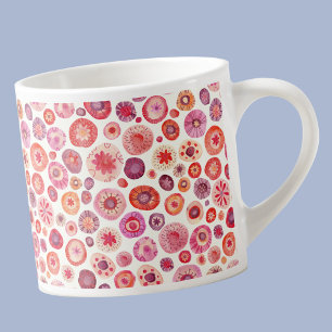 Abstract Pink Watercolor Floral Pattern Espresso Cup