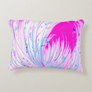 Abstract Pink white blue Enchanted Garden Decorative Cushion