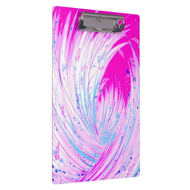 Abstract pink white Enchanted Garden  Clipboard (Right)