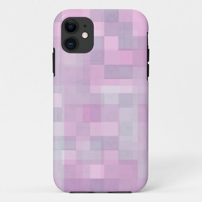Abstract Pink White Grey Mosaic Pattern Case-Mate iPhone Case (Back)