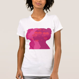 Abstract pink woman silouette T-chirt T-Shirt