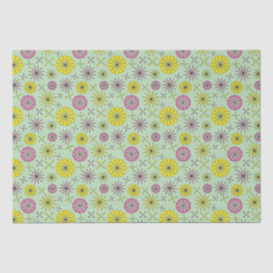 Abstract Pink & Yellow Floral Tissue Paper