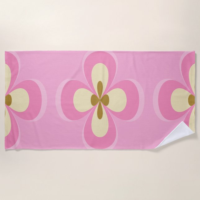 Abstract Pinks Art Beach Towel (Front)