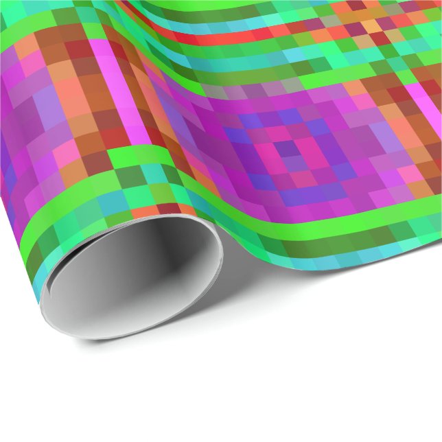Abstract Pixel Art Colourful Mosaic Wrapping Paper (Roll Corner)