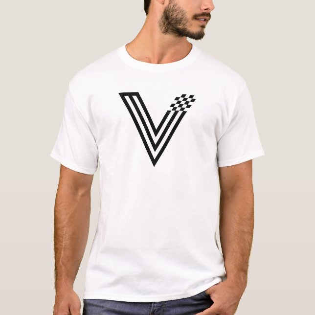 Abstract Pixel tech V Letter Monogram T-Shirt (Front)