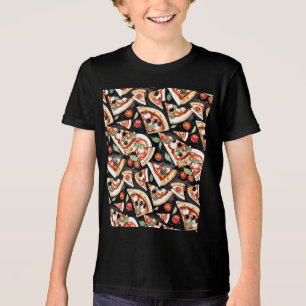 Abstract Pizza Slices On A Black Background Tri-Blend Shirt