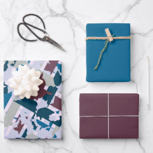 Abstract Plaid Design Wrapping Paper Sheet