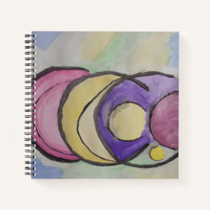 Abstract Planets Spiral Notebook